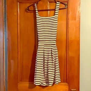 Black and white striped dress